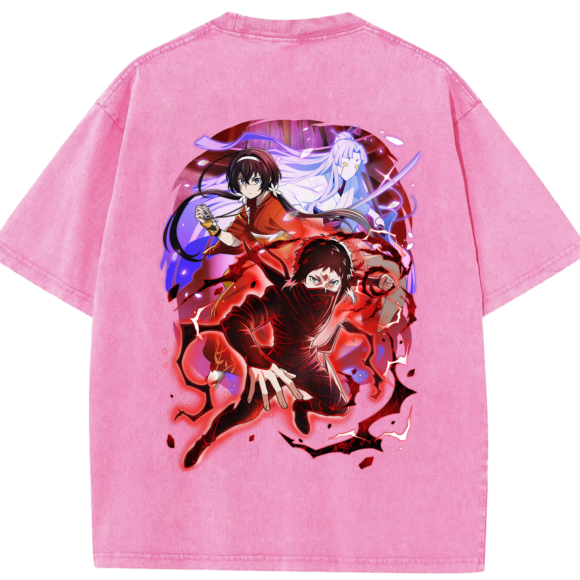 （画像用） 文豪ストレイドッグス Bungo Stray Dogs 綿100% ヴィンテージ風 半袖Tシャツ（背面プリント）